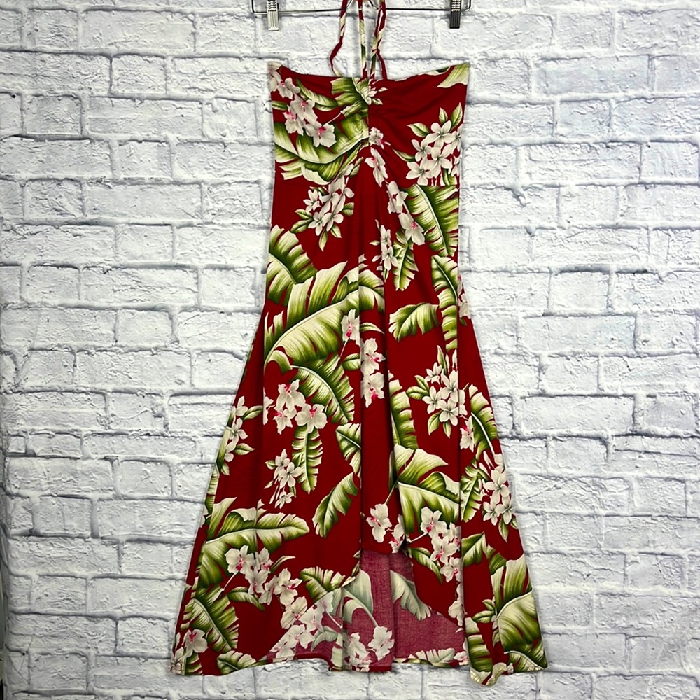 Retro Hawaiian Halter 90’s Dress size M Aloha Hut Hawaii